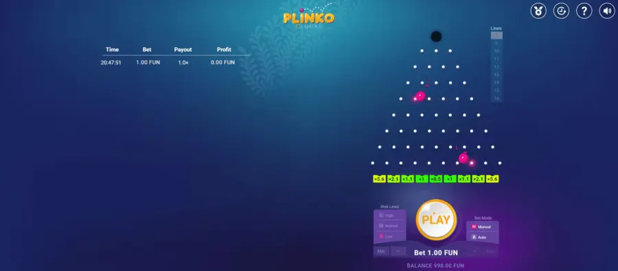 Plinko game